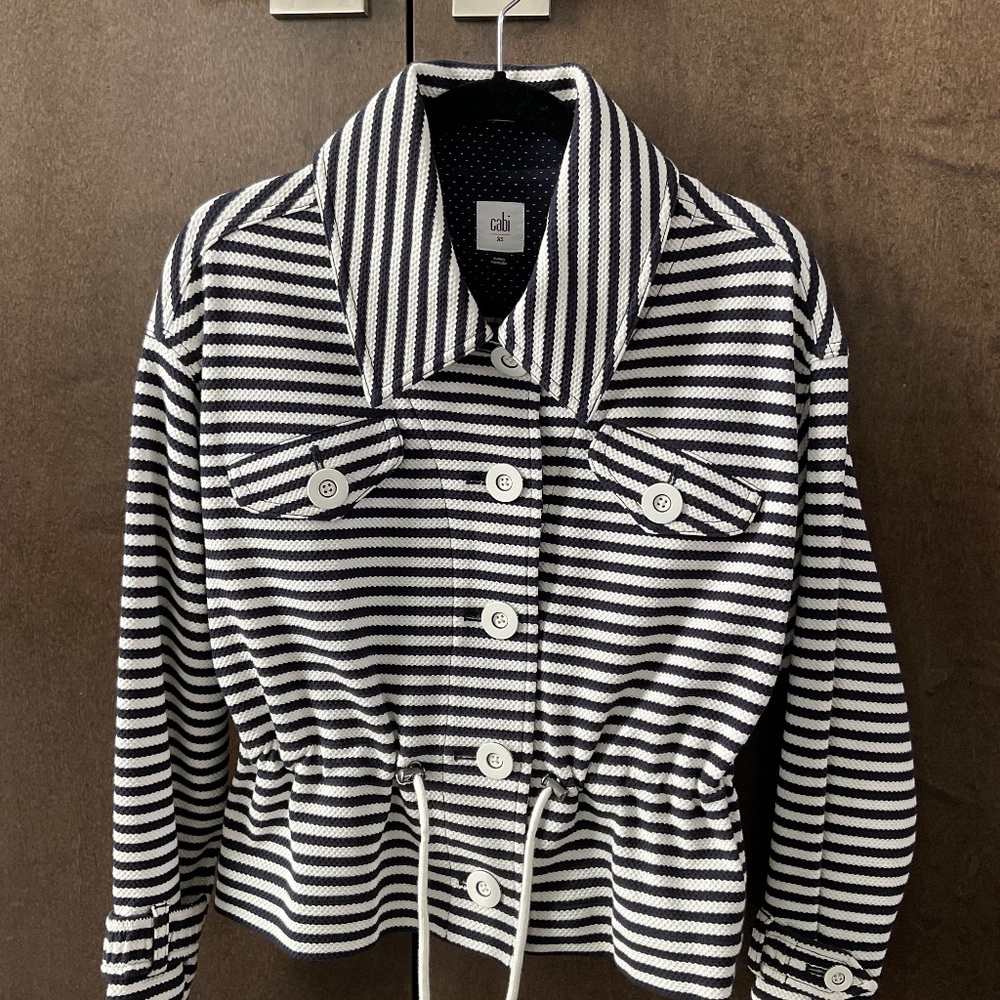 Cabi Navy and White Blazer Size XS